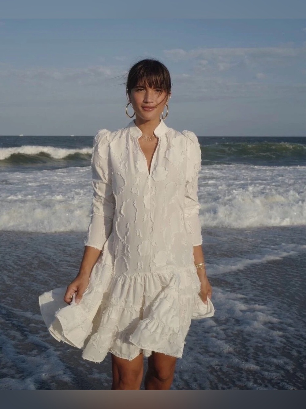 🛍️H&M VIRAL TEXTURED RUFFLE DRESS WORN ONCE